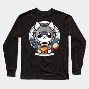 Adventurous Scottish Gray in Space Long Sleeve T-Shirt